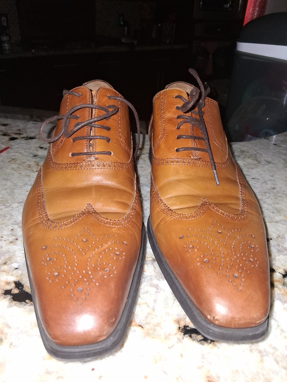 Magnanni Tan Leather Wingtip Brogue Oxfords